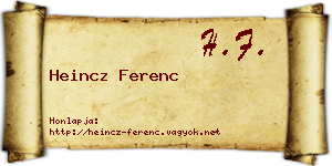 Heincz Ferenc névjegykártya