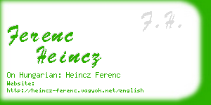 ferenc heincz business card